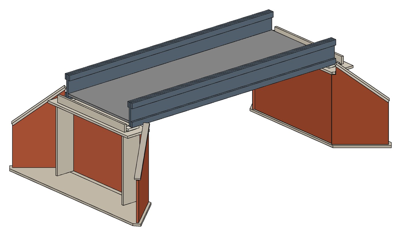 Single-Track Girder Bridge, three-quarter render