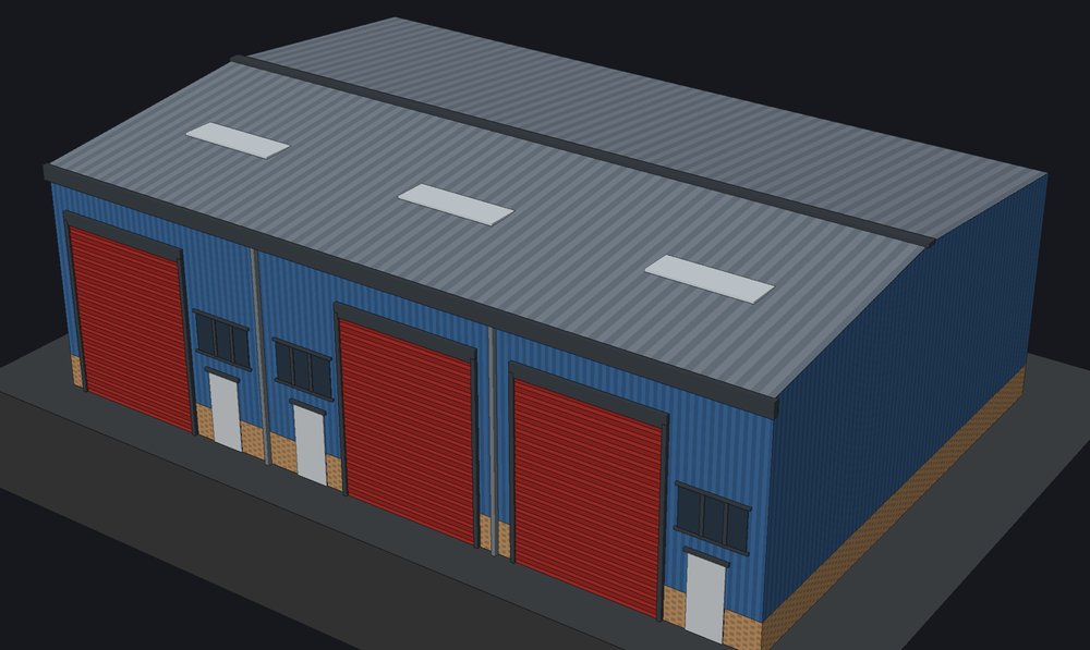 Modern Industrial Unit Terrace render