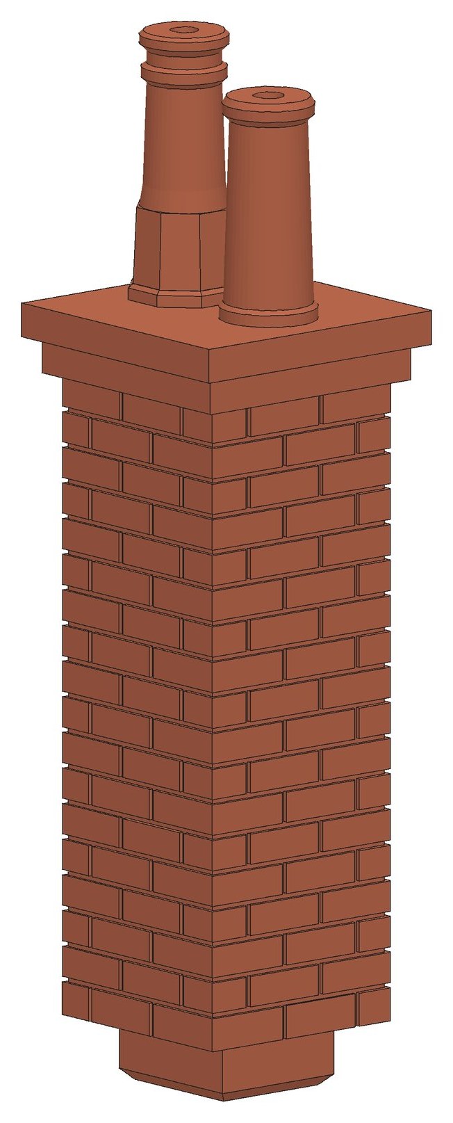 Resin chimney stack close-up